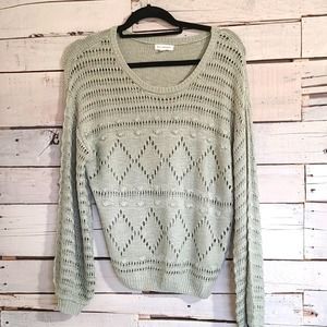 Blu Pepper Crochet Sweater Light Green